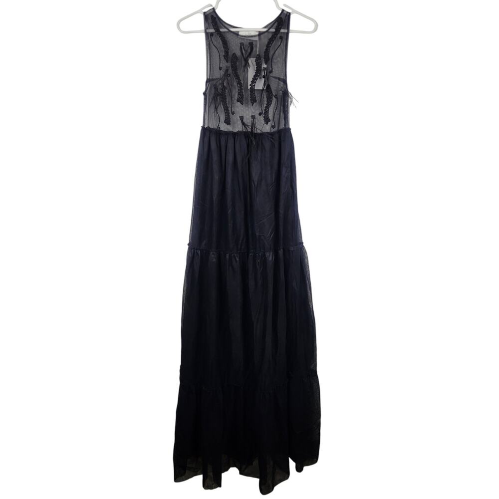 SoAllure Black Dress Tulle Sleeveless Semi Sheer Size 38 IT Size XS US NWT Maxi